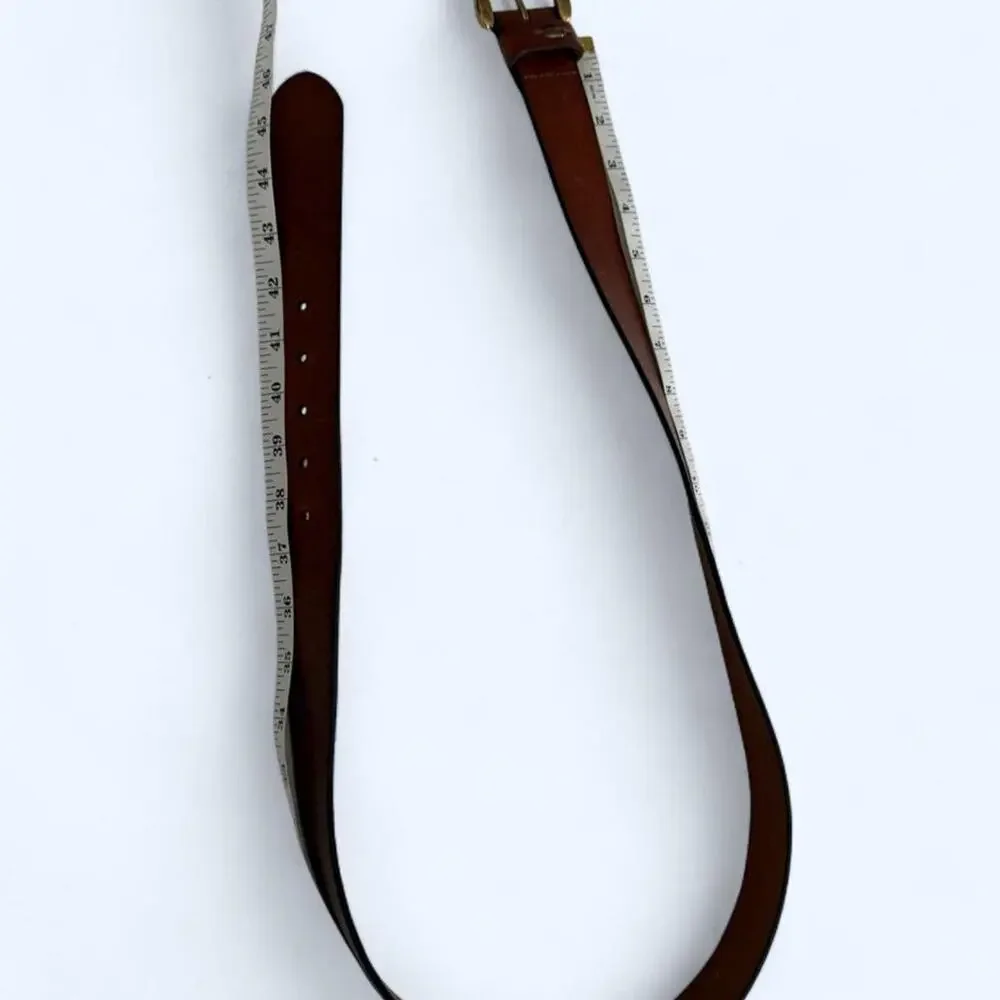 VTG Ralph lauren western cognic brown brass gold leather belt XL
